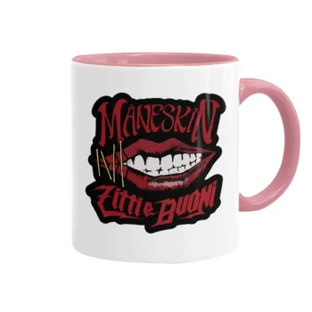 Maneskin lips, Κούπα χρωματιστή ροζ, κεραμική, 330ml