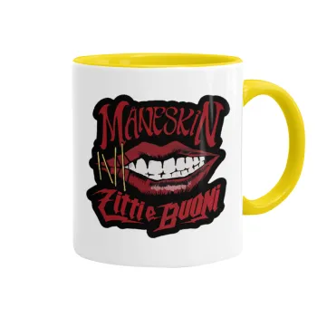 Maneskin lips, Mug colored yellow, ceramic, 330ml