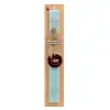 Easter Set, wooden keychain & aromatic flat Easter candle (30cm) (TURQUOISE)