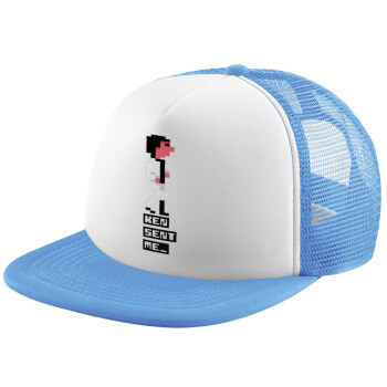 Ken sent me, Leisure Suit Larry, Καπέλο Soft Trucker με Δίχτυ Γαλάζιο/Λευκό