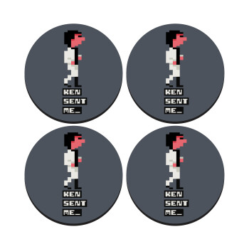 Ken sent me, Leisure Suit Larry, SET of 4 round wooden coasters (9cm)