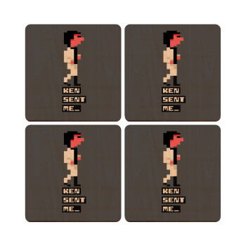 Ken sent me, Leisure Suit Larry, ΣΕΤ x4 Σουβέρ ξύλινα τετράγωνα plywood (9cm)