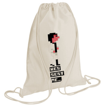 Ken sent me, Leisure Suit Larry, Τσάντα πλάτης πουγκί GYMBAG natural (28x40cm)