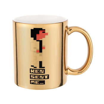 Ken sent me, Leisure Suit Larry, Mug ceramic, gold mirror, 330ml