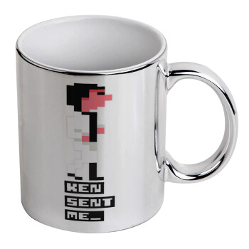 Ken sent me, Leisure Suit Larry, Mug ceramic, silver mirror, 330ml