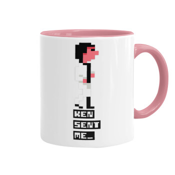 Ken sent me, Leisure Suit Larry, Mug colored pink, ceramic, 330ml