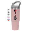 ΡΟΖ χρώματος Θερμός Ανοξείδωτο 890ml (30oz) με χερούλι