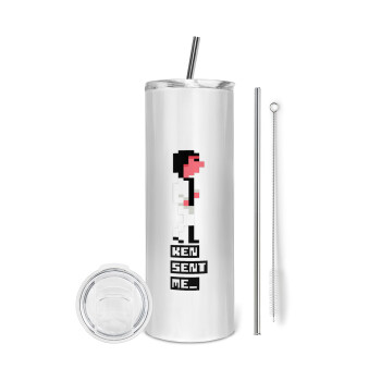 Ken sent me, Leisure Suit Larry, Eco friendly stainless steel tumbler 600ml, with metal straw & cleaning brush