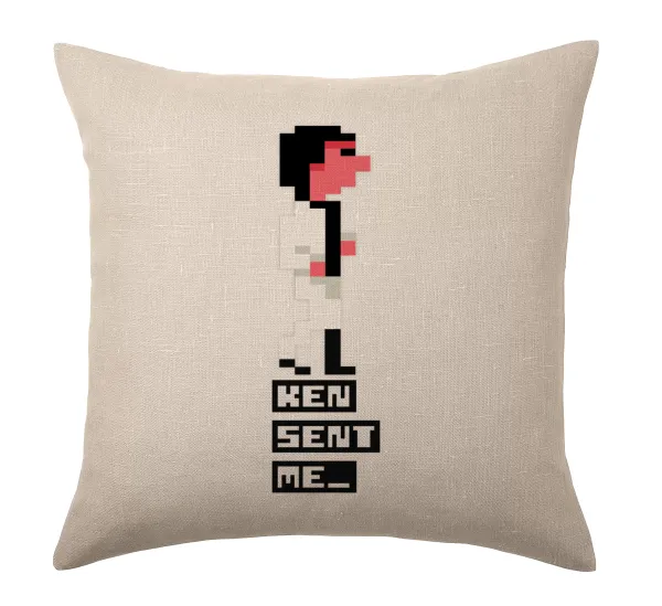 Ken sent me — Linen sofa cushion, 40x40cm, filling included