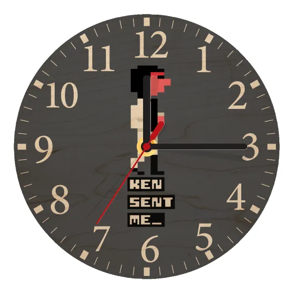 Ken sent me — Wooden plywood wall clock (20cm)