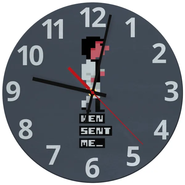 Ken sent me — Glass wall clock (30cm)