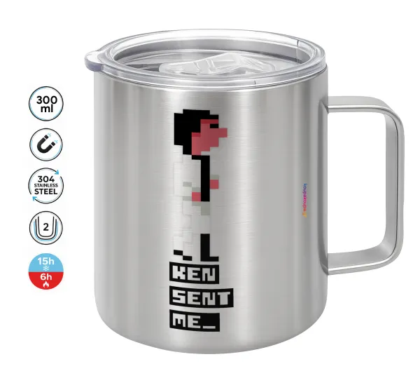 Ken sent me — Double-walled stainless steel mug 300ml with temperature-retaining lid