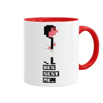 Ken sent me, Leisure Suit Larry, Mug colored red, ceramic, 330ml