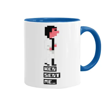 Ken sent me, Leisure Suit Larry, Mug colored blue, ceramic, 330ml