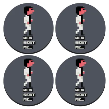Ken sent me, Leisure Suit Larry, SET of 4 round wooden coasters (9cm)