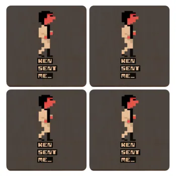 Ken sent me, Leisure Suit Larry, ΣΕΤ x4 Σουβέρ ξύλινα τετράγωνα plywood (9cm)