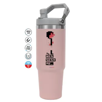 Ken sent me, Leisure Suit Larry, ΡΟΖ χρώματος Θερμός Ανοξείδωτο 890ml (30oz) με χερούλι