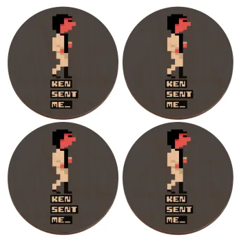 Ken sent me, Leisure Suit Larry, ΣΕΤ x4 Σουβέρ ξύλινα στρογγυλά plywood (9cm)
