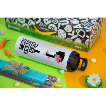 Ken sent me, Leisure Suit Larry, Πασχαλινή Λαμπάδα με Travel Tumbler θερμό με διπλό καπάκι (600ml, BPA free) & κερί αρωματικό πλακέ (30cm) (ΤΙΡΚΟΥΑΖ)