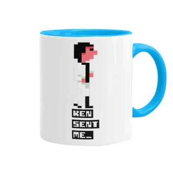 Ken sent me, Leisure Suit Larry, Mug colored light blue, ceramic, 330ml