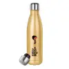 Glitter gold stainless steel thermos bottle, double-walled, 500ml