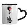 Mug heart black handle, ceramic, 330ml