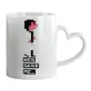 Mug heart handle, ceramic, 330ml