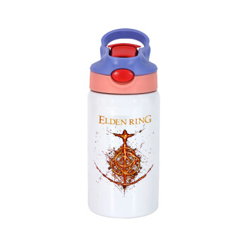 Elden Ring, Children's hot water bottle, stainless steel, with safety straw, pink/purple (350ml)