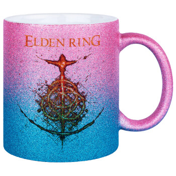 Elden Ring, Κούπα Χρυσή/Μπλε Glitter, κεραμική, 330ml