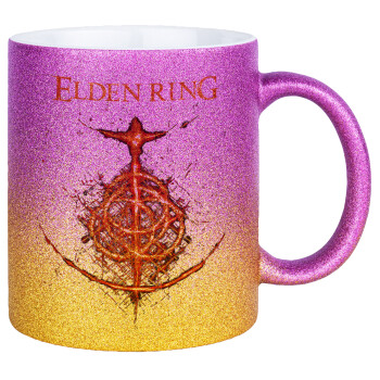 Elden Ring, Κούπα Χρυσή/Ροζ Glitter, κεραμική, 330ml