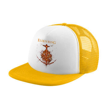 Elden Ring, Καπέλο Soft Trucker με Δίχτυ Κίτρινο/White 