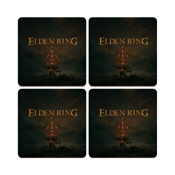 Elden Ring, ΣΕΤ x4 Σουβέρ ξύλινα τετράγωνα plywood (9cm)