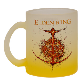 Elden Ring, Κούπα γυάλινη δίχρωμη με βάση το κίτρινο ματ, 330ml