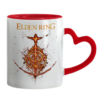 Elden Ring, Κούπα καρδιά χερούλι κόκκινη, κεραμική, 330ml