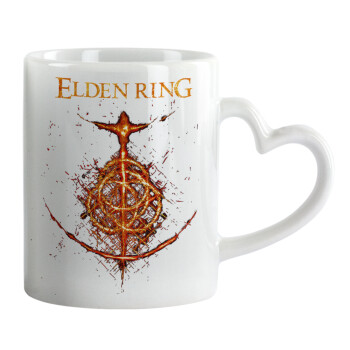 Elden Ring, Κούπα καρδιά χερούλι λευκή, κεραμική, 330ml