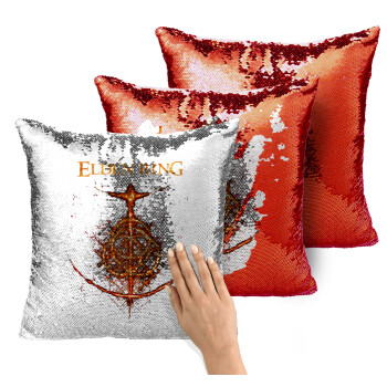 Elden Ring, Μαξιλάρι καναπέ Μαγικό Κόκκινο με πούλιες 40x40cm περιέχεται το γέμισμα