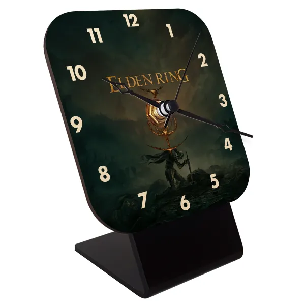 Elden Ring — Quartz Table clock in natural wood (10cm)