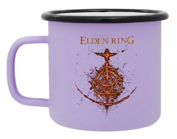 Elden Ring — Metal enamel mug, matte light pastel purple, 360ml