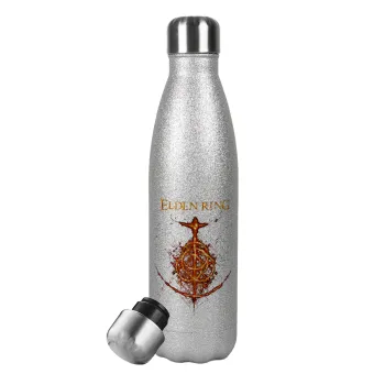 Elden Ring, Metallic Glitter Silver Thermos Flask (Stainless steel), double-walled, 500ml
