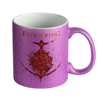 Elden Ring, Κούπα Μωβ Glitter που γυαλίζει, κεραμική, 330ml