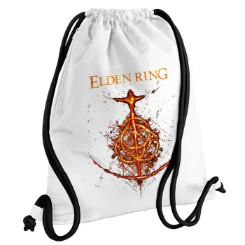 Elden Ring, Backpack pouch GYMBAG white, with pocket (40x48cm) & thick cords