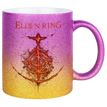 Elden Ring, Κούπα Χρυσή/Ροζ Glitter, κεραμική, 330ml