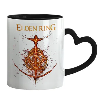 Elden Ring, Κούπα καρδιά χερούλι μαύρη, κεραμική, 330ml