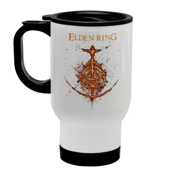 Elden Ring, Stainless steel travel mug with lid, double wall white 450ml
