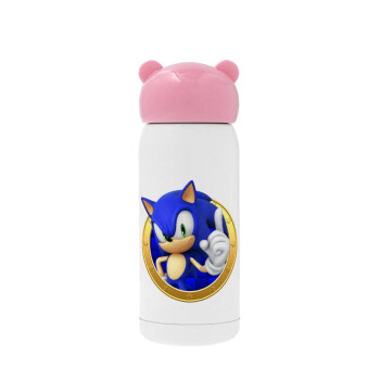 Sonic the hedgehog, Pink stainless steel thermal flask, 320ml