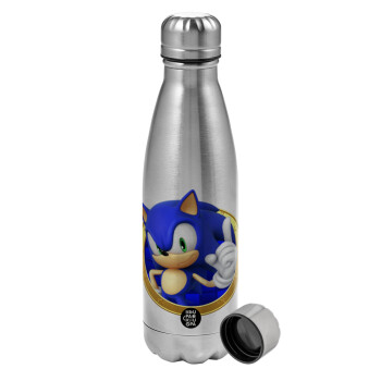 Sonic the hedgehog, Μεταλλικό παγούρι νερού, ανοξείδωτο ατσάλι, 750ml