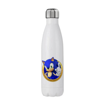 Sonic the hedgehog, Μεταλλικό παγούρι θερμός (Stainless steel), διπλού τοιχώματος, 750ml