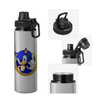 Sonic the hedgehog, Metallic water bottle with safety cap, 850ml aluminum