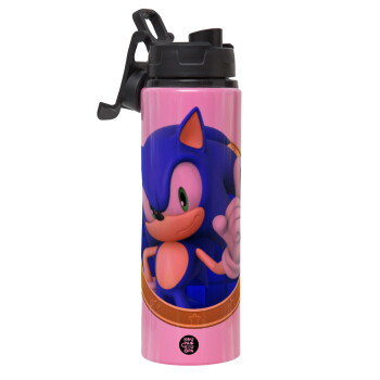 Sonic the hedgehog, Metallic water bottle with safety lid, 850ml aluminum