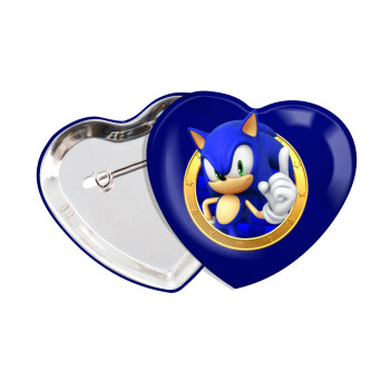 Sonic the hedgehog, Κονκάρδα παραμάνα καρδιά (57x52mm)